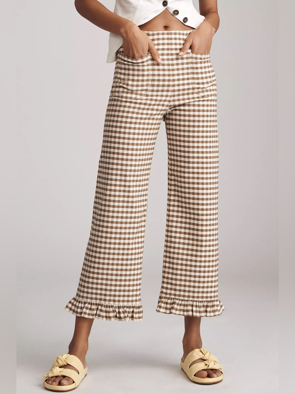 Colette Ruffle-Hem Crop Wide-Leg Pants by Maeve - Picture 2 of 8